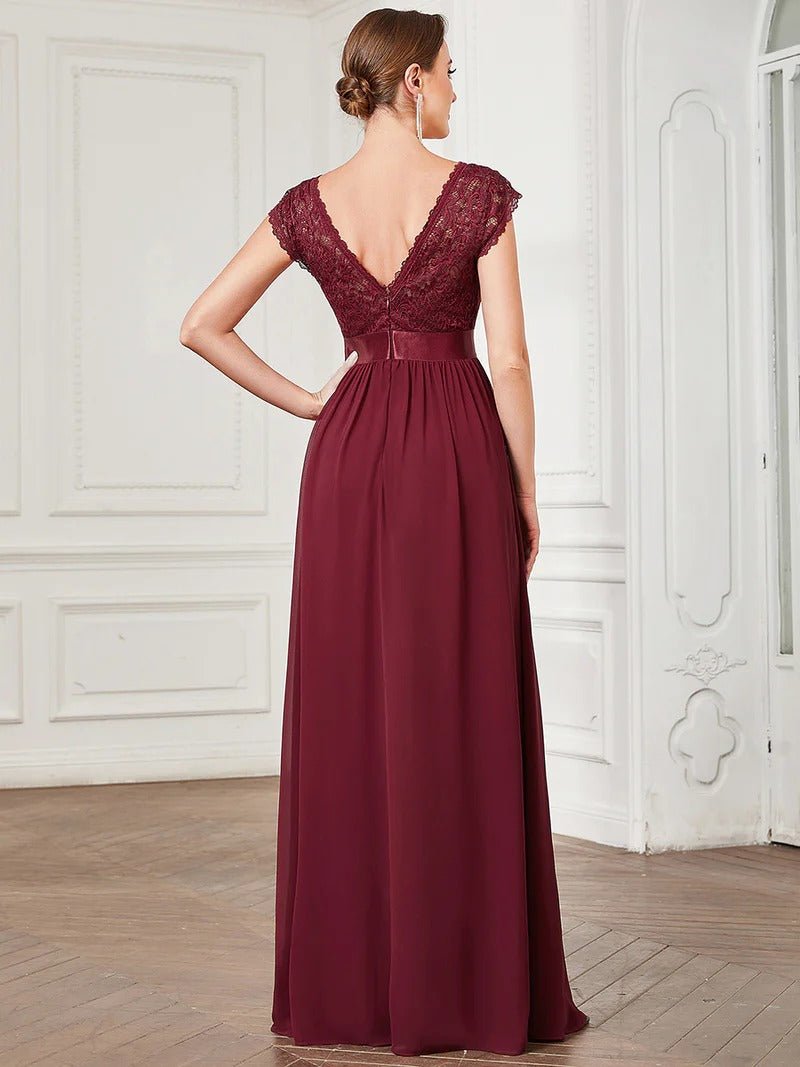 Hot Deep V Neck A Line Bridesmaid Dresses - CALABRO®