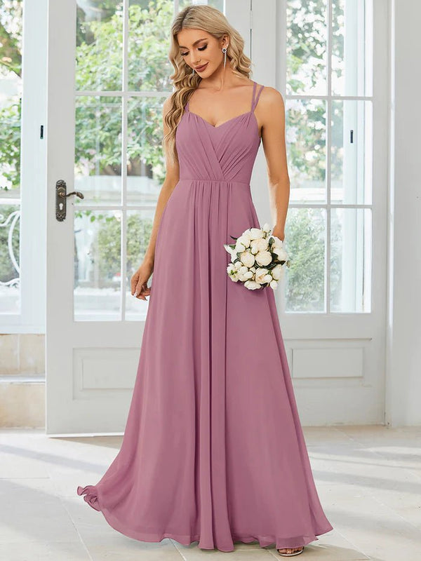 Lace V Back Chiffon Bridesmaid Dresses CALABRO Online