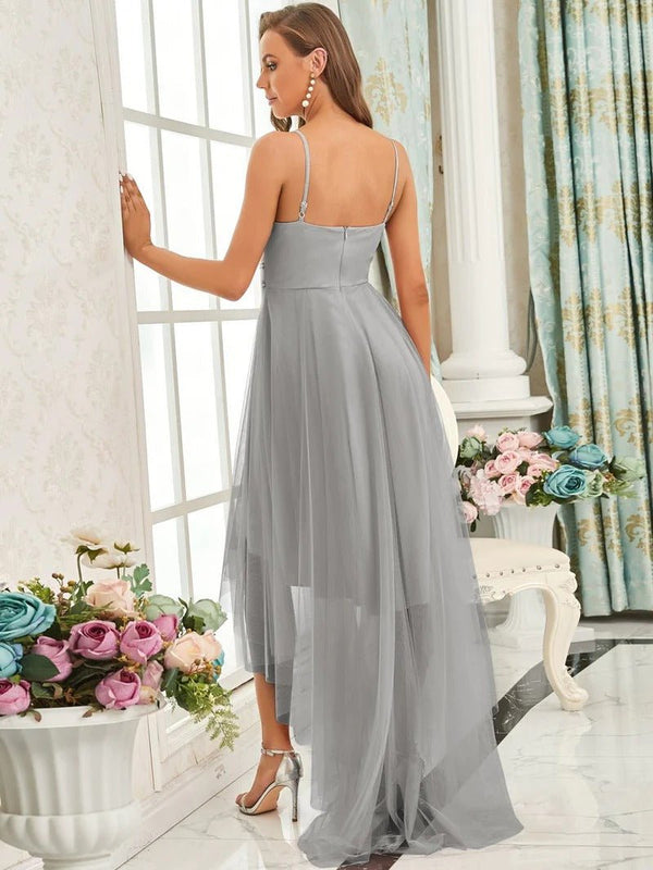 Modest High-Low Tulle Prom Dress