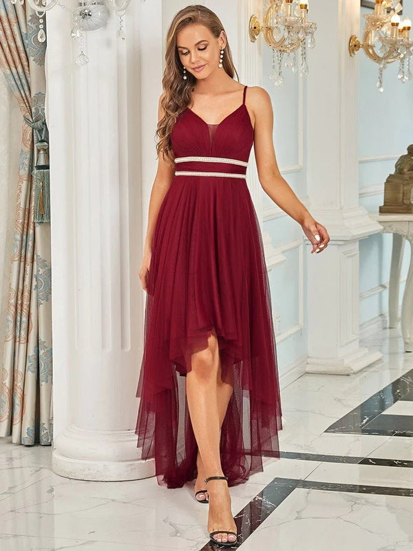 Modest High-Low Tulle Prom Dress