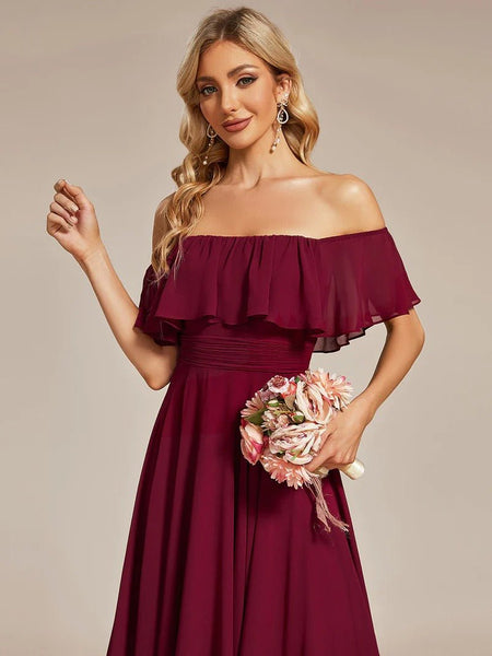 Asymmetrical hotsell burgundy dress