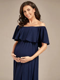 Off Shoulder Pleated A Line Maternity Dresses - CALABRO®