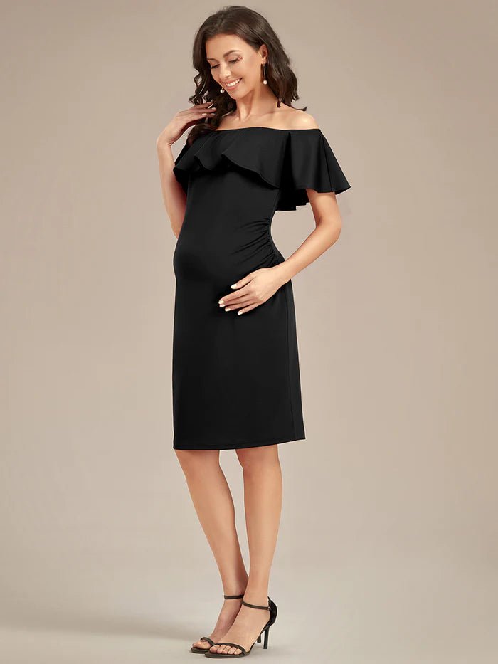 Off Shoulder Ruffles Maternity Dresses - CALABRO®