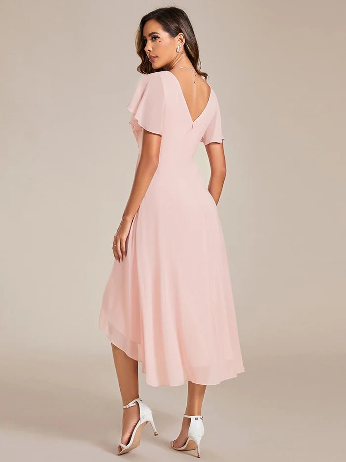 Pleated Ruffles Chiffon Bridesmaid Dress - CALABRO®