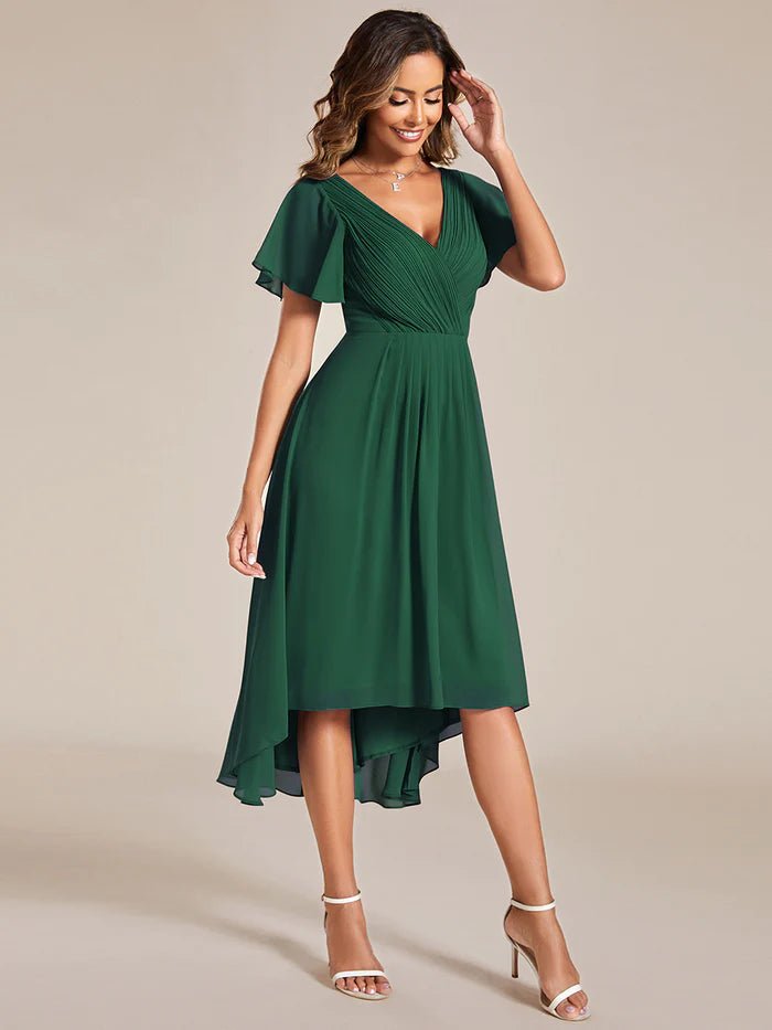 Pleated Ruffles Chiffon Bridesmaid Dress - CALABRO®