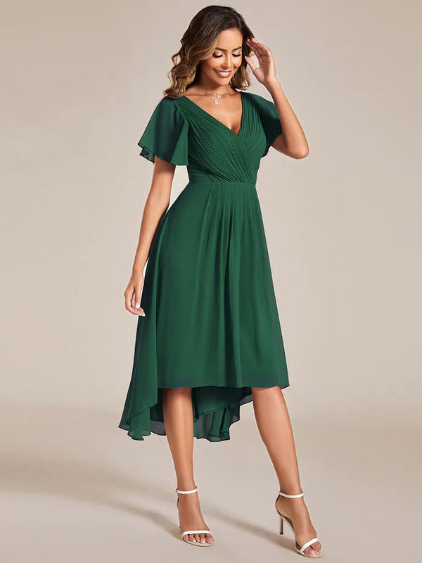 Pleated Ruffles Chiffon Bridesmaid Dress