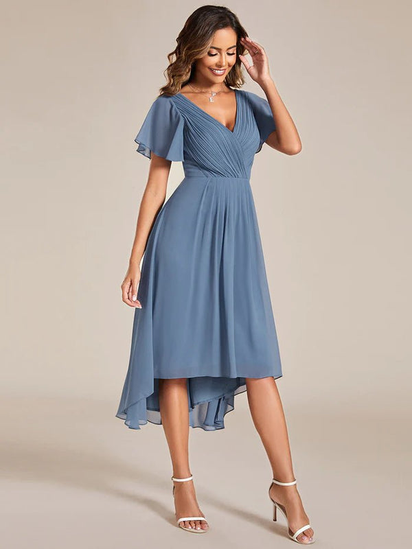 Pleated Ruffles Chiffon Bridesmaid Dress