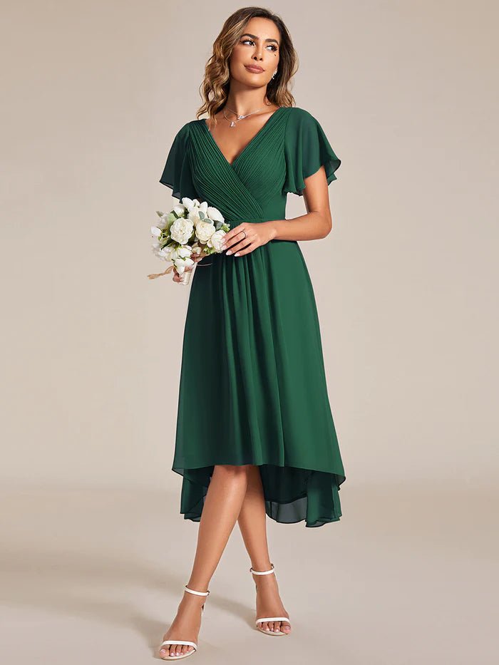 Pleated Ruffles Chiffon Bridesmaid Dress - CALABRO®