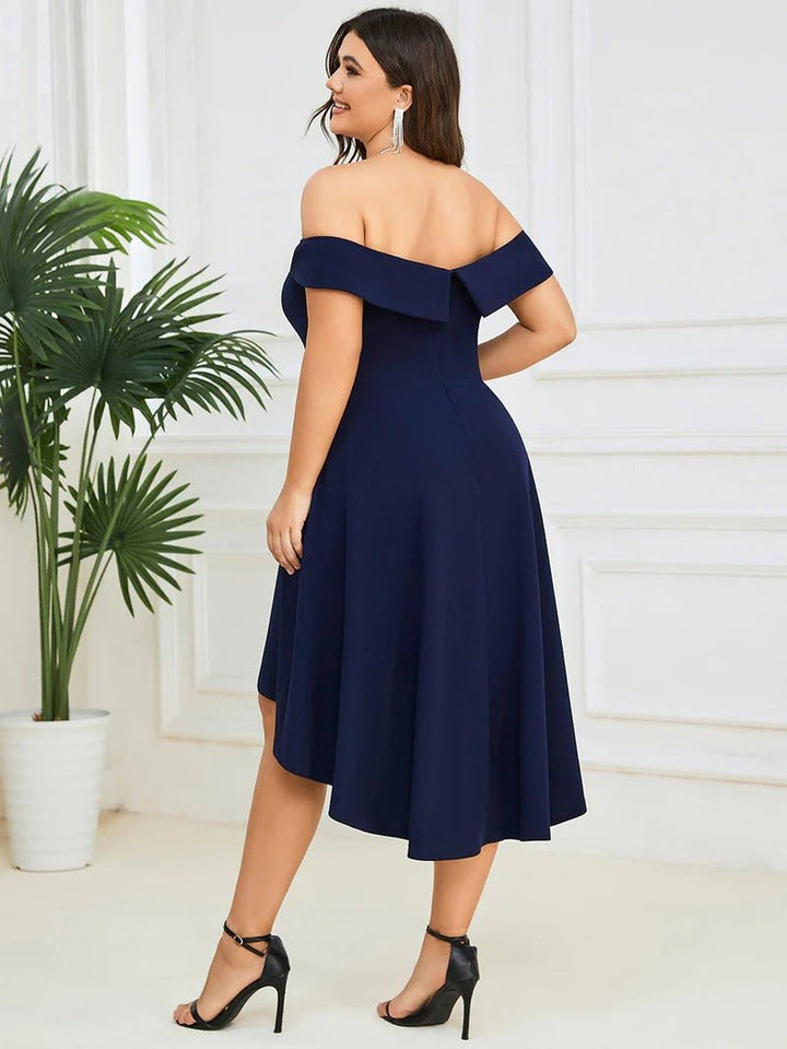 Plus Sexy Off Shoulders A Line Asymmetric Hem Evening Dresses - CALABRO®