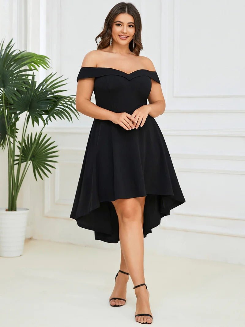 Plus Sexy Off Shoulders A Line Asymmetric Hem Evening Dresses - CALABRO®