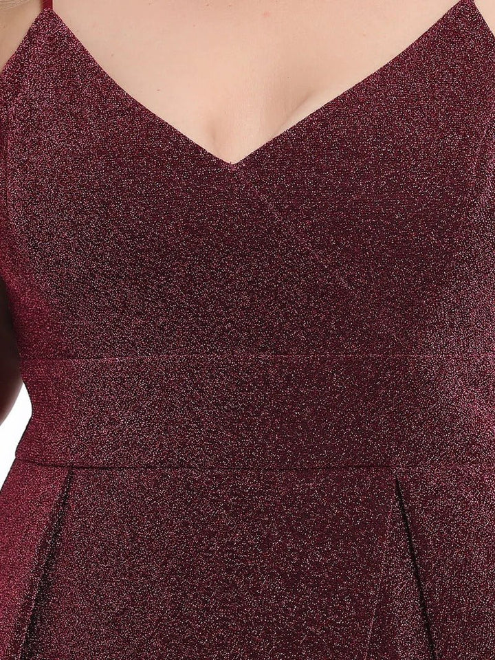 Plus Size Spaghetti Straps Evening Dresses With Pleated Decoration - CALABRO®