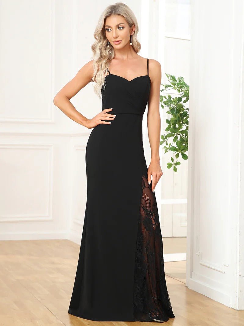 Sexy Spaghetti Straps V Neck Fishtail Evening Dresses - CALABRO®