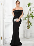 Sexy Tassels Off Shoulders Fishtail Evening Dresses - CALABRO®