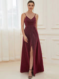 Spaghetti Straps Evening Dresses With Pleated Decoration - CALABRO®