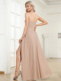 Spaghetti Straps Evening Dresses With Pleated Decoration - CALABRO®